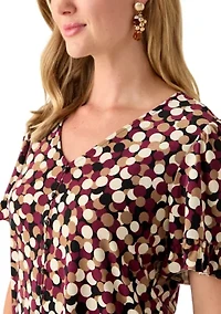 Petite Ruffle Sleeve V-Neck Top