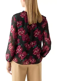 Petite Tiered Mock Neck Top