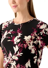 Petite Tulip Sleeve Floral Top