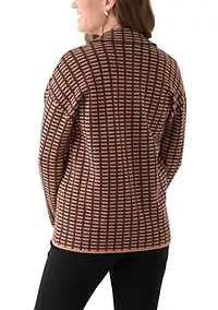 Petite Check Open Front Jacket