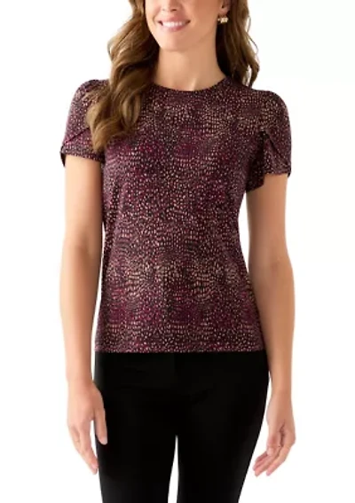 Women's Tulip Sleeve Printed Top