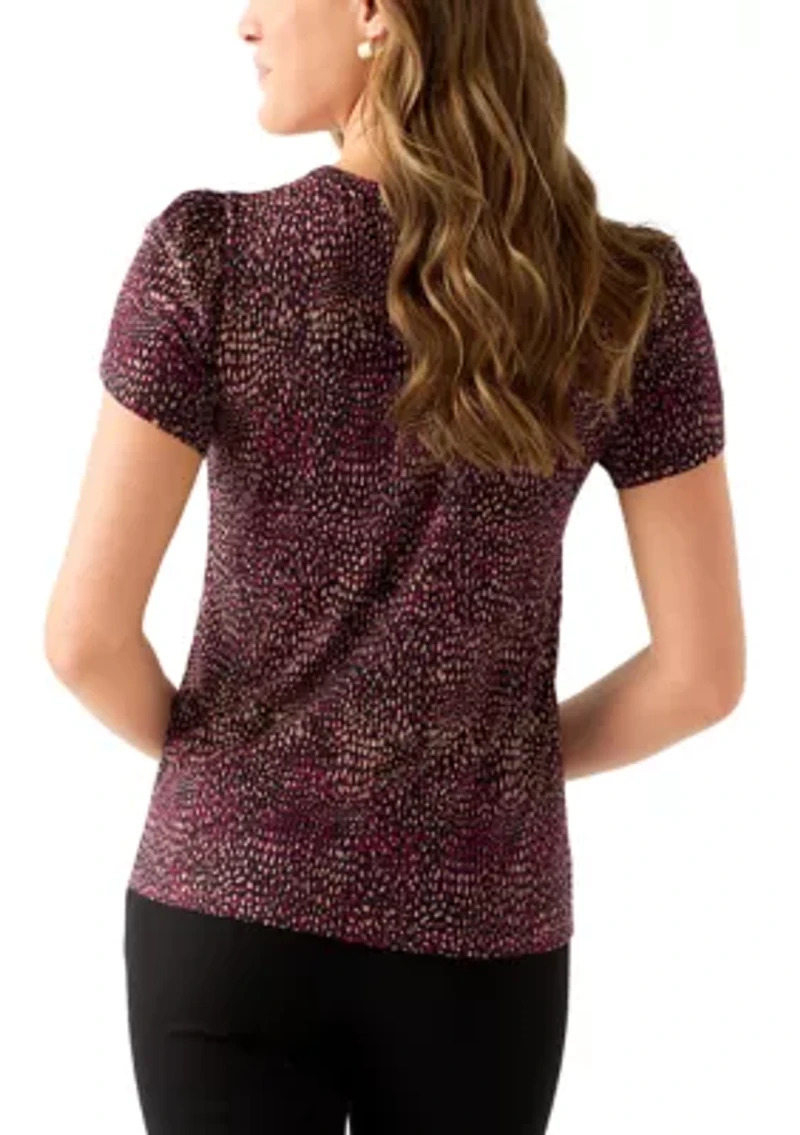 Women's Tulip Sleeve Printed Top