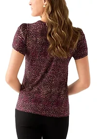 Women's Tulip Sleeve Printed Top