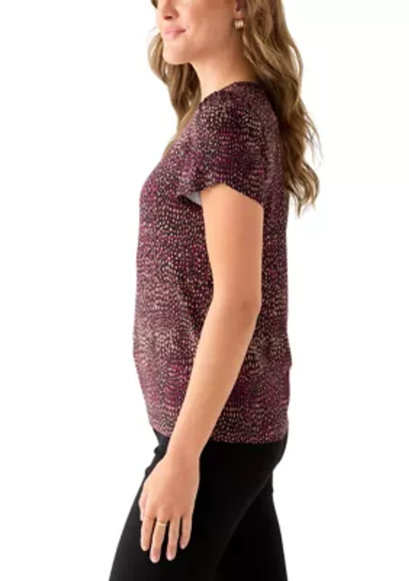 Women's Tulip Sleeve Printed Top