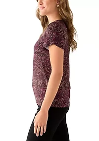 Women's Tulip Sleeve Printed Top