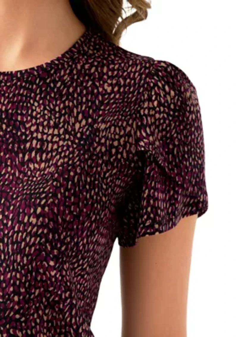 Women's Tulip Sleeve Printed Top