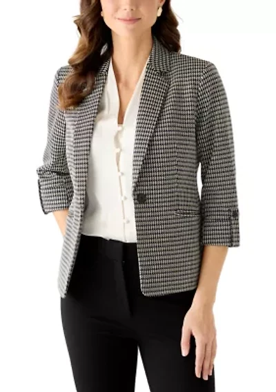Women's One Button Notch Collar Jacket