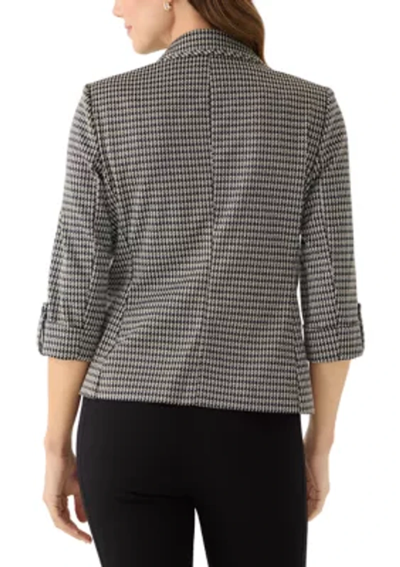 Petite Long Sleeve One Button Notch Collar Jacket