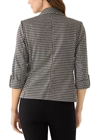 Petite Long Sleeve One Button Notch Collar Jacket