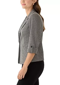 Petite Long Sleeve One Button Notch Collar Jacket