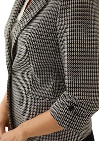 Petite Long Sleeve One Button Notch Collar Jacket