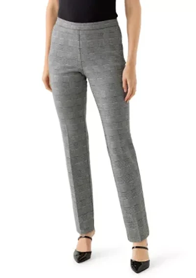Women's Plaid Straight Ankle Pants