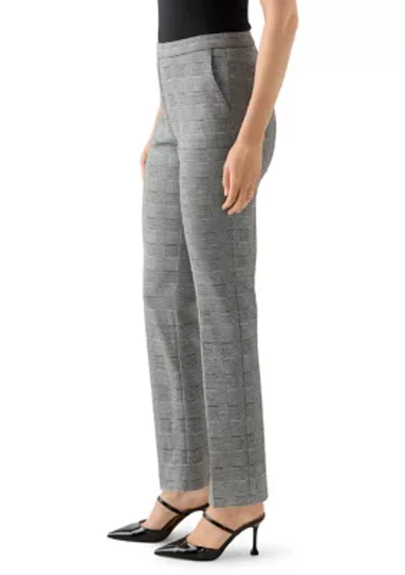 Women's Plaid Straight Ankle Pants