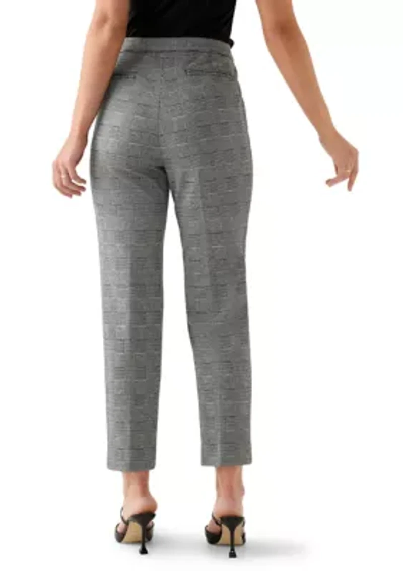 Petite Plaid Straight Ankle Pants