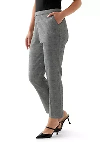 Petite Plaid Straight Ankle Pants