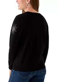 Petite Starburst Long Sleeve Sweater
