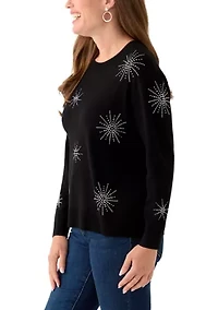 Petite Starburst Long Sleeve Sweater