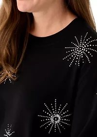 Petite Starburst Long Sleeve Sweater