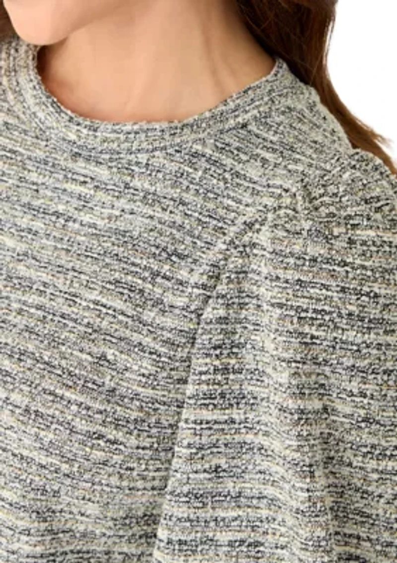Petite Boucle Knit 3/4 Balloon Sleeve Top
