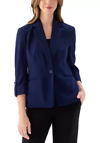 Women's One Button Notch Collar Jacket