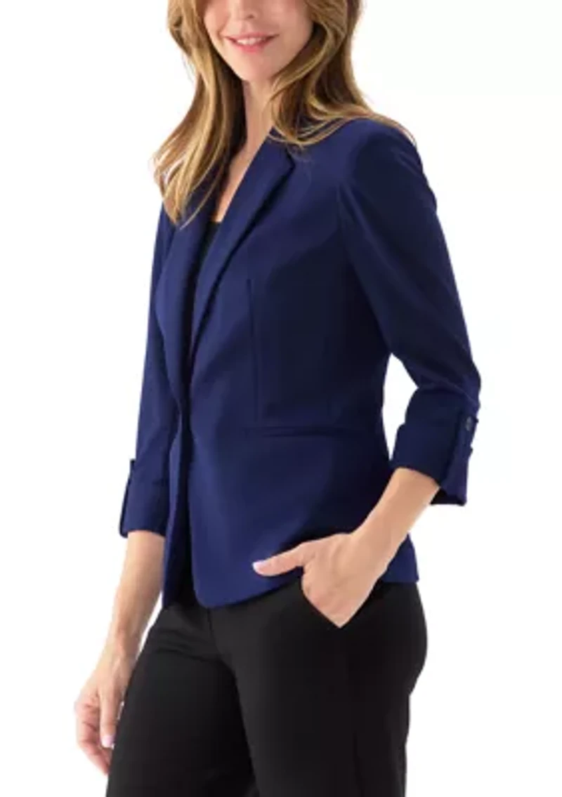 Women's One Button Notch Collar Jacket