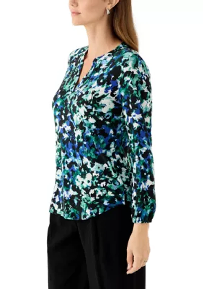 Women's Long Sleeve Split Neck Top