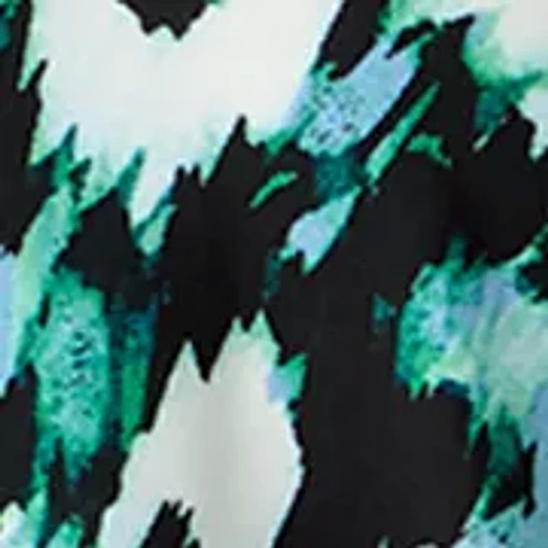 Petite Split Neck Printed Blouse