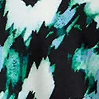 Petite Split Neck Printed Blouse