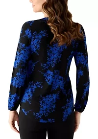 Women's Long Sleeve Split Neck Top