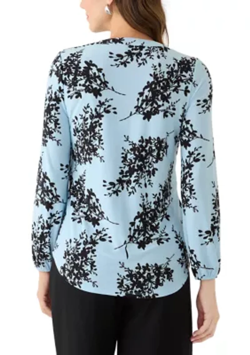 Women's Long Sleeve Split Neck Top