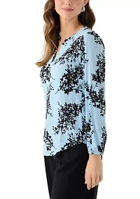 Women's Long Sleeve Split Neck Top