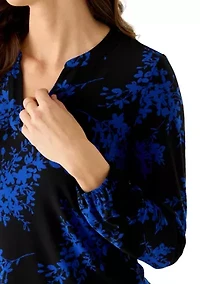Women's Long Sleeve Split Neck Top