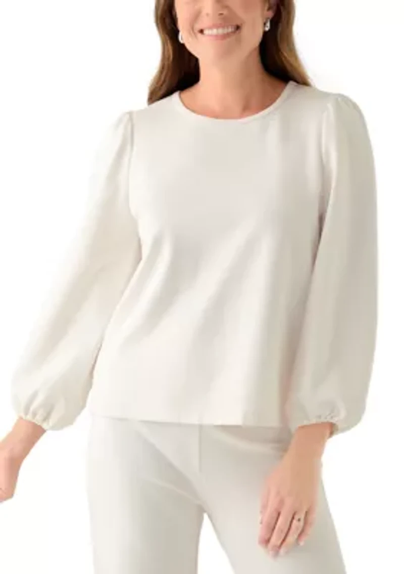 Petite Serenity Knit Round Neck Blouse