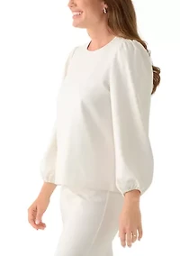 Petite Serenity Knit Round Neck Blouse