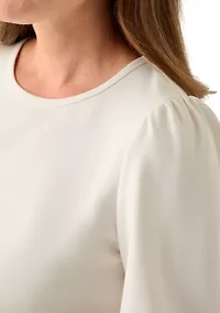 Petite Serenity Knit Round Neck Blouse