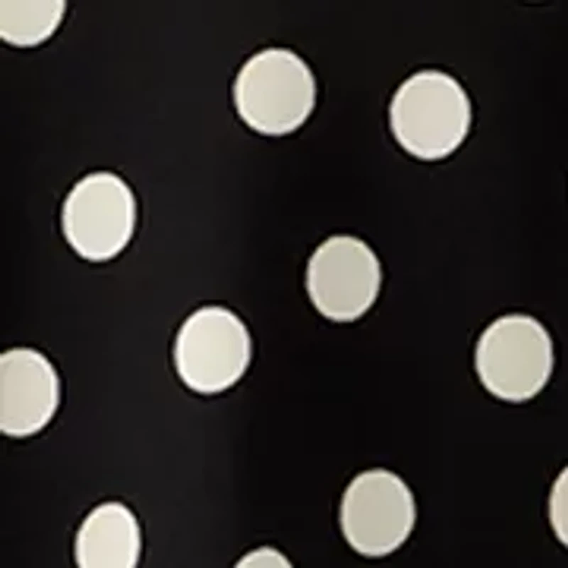 Petite Long Sleeve Ruffle V-Neck Smocked Dot Blouse