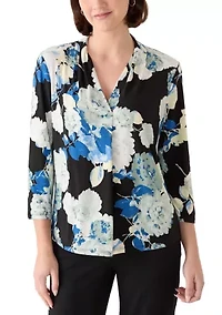 Women's Three-Quarter Sleeve Pleated Shirt