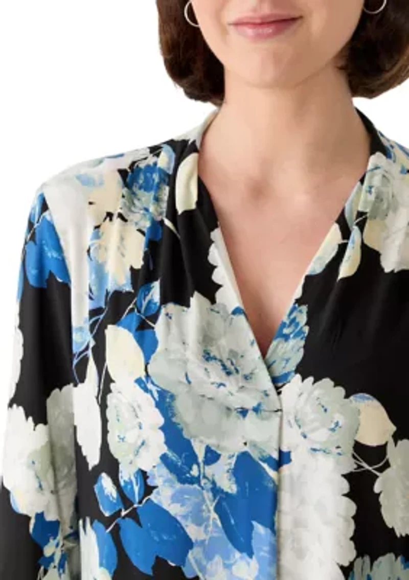 Women's Three-Quarter Sleeve Pleated Shirt