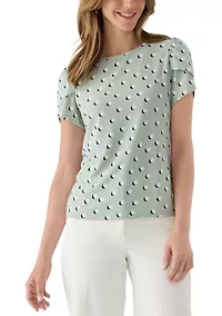 Petite Tulip Sleeve Gathered Top