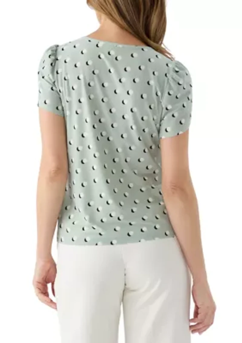 Petite Tulip Sleeve Gathered Top