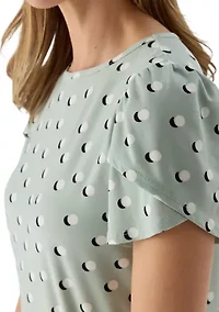 Petite Tulip Sleeve Gathered Top