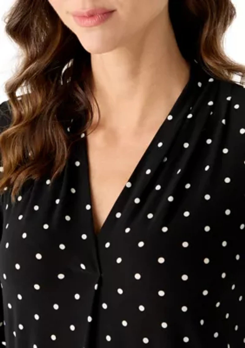 Women's 3/4 Sleeve Pleated Shoulder Blouse