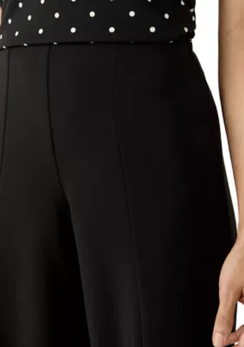 Petite Seamed Wide Leg Pants
