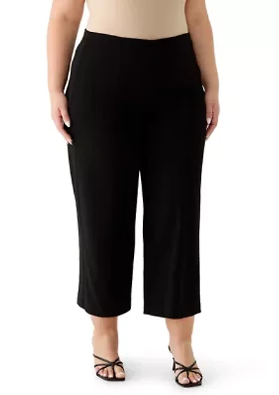 Plus Cool Crepe Wide Leg Pants