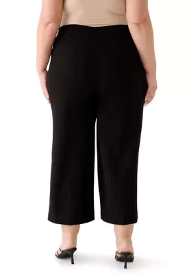 Plus Cool Crepe Wide Leg Pants