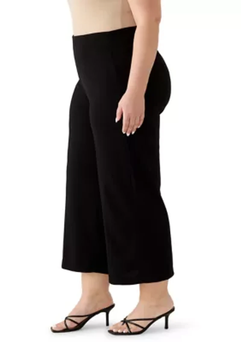 Plus Cool Crepe Wide Leg Pants