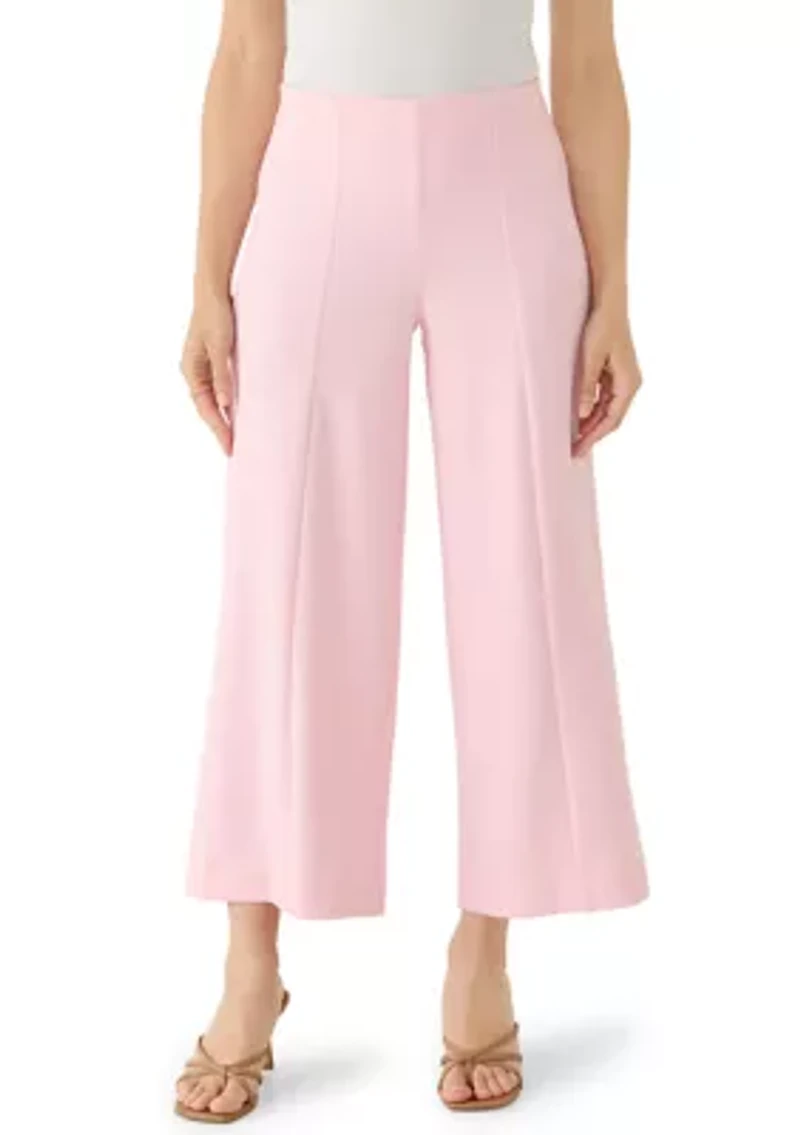 Women's Crepe Wide Leg Cropped Pants