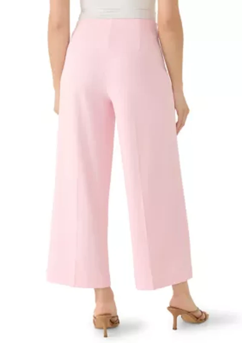 Women's Crepe Wide Leg Cropped Pants