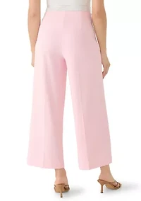 Women's Crepe Wide Leg Cropped Pants