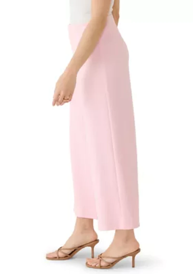 Women's Crepe Wide Leg Cropped Pants